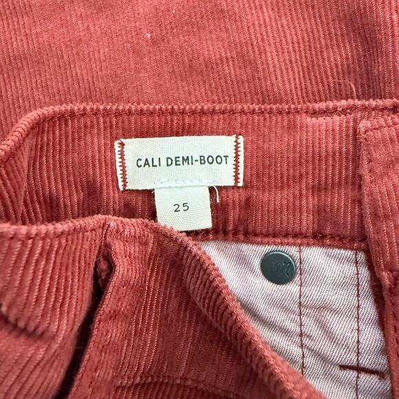 Madewell Cali Demi-Boot Jeans Corduroy Button Fly in Canterbury Red M0602 Sz 25 - Picture 8 of 8